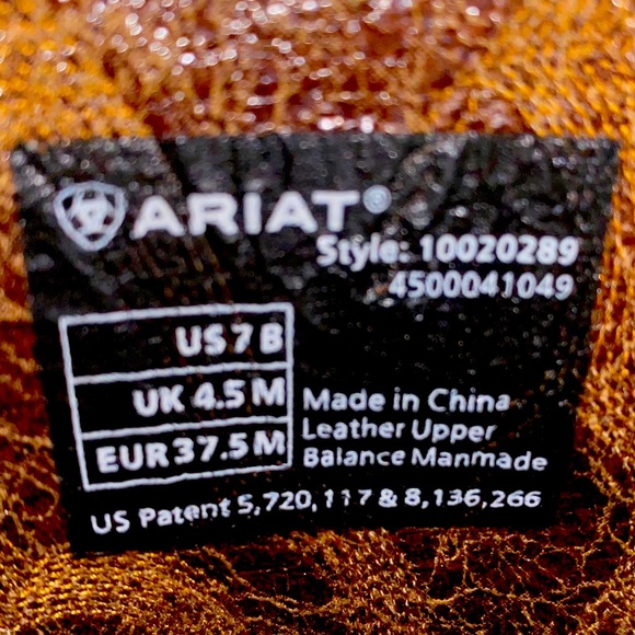 Ariat Womens Size 7B Heritage RToe Cowboy Western Boot Distressed Brown 10020289 - Picture 6 of 8